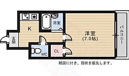 グランツ中村 1Kの間取図画像