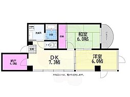 柿元不動産ビル 2DKの間取図画像