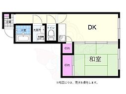 ディアメゾン御幸橋 1DKの間取図画像