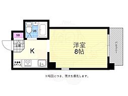 佐伯ビル 1Kの間取図画像