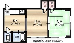第一田万里ビル 1LDKの間取図画像