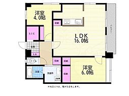 楠原パークビル 2LDKの間取図画像