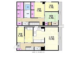 最上ビル 4LDKの間取図画像