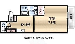 ラ・ペジーブル 1Kの間取図画像