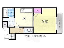 ラ・ペジーブル 1Kの間取図画像