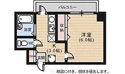 グレイス国泰寺 1Kの間取図画像