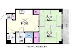 セシール茜 2DKの間取図画像