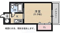 第2藤哲ビル 1Kの間取図画像