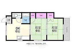 真砂ビル 2DKの間取図画像