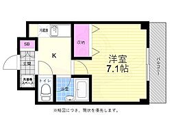コンフォート天満川 1Kの間取図画像