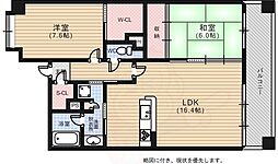 ひろしまガーデンガーデンサウスタワー 2LDKの間取図画像
