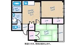 大戸中町ビル 2DKの間取図画像