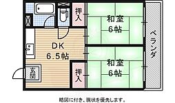 上竹ビル 2DKの間取図画像