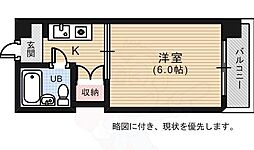 Newてんま 1Kの間取図画像