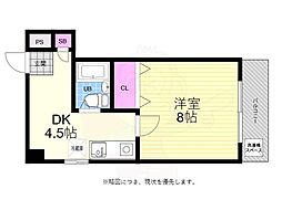横川マンション 1DKの間取図画像