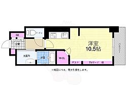 ザ・十日市プレイス ワンルームの間取図画像