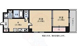 パレグレース西十日市 2Kの間取図画像