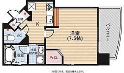 ルービンス宇品西 1Kの間取図画像