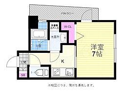 ルービンス宇品海岸2 1Kの間取図画像