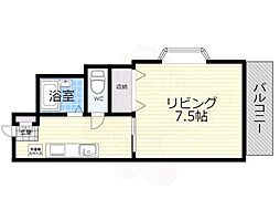 ビラージュ江波西 1Kの間取図画像