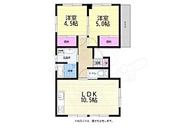木原ビル 2LDKの間取図画像