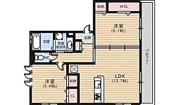 BelleA 2LDKの間取図画像