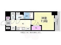 プレサンス広島中央 1Kの間取図画像
