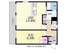 玉井マンション 1LDKの間取図画像
