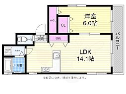 コーポ想出 1LDKの間取図画像