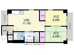 フリーダム舟入本町 2LDKの間取図画像