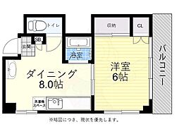 岡田ビル 1DKの間取図画像