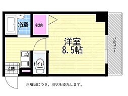 CASA東白島 ワンルームの間取図画像