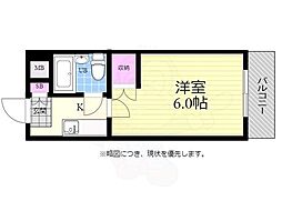 第6若宮ビル 1Kの間取図画像