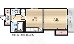 ラフィネ堺町 1DKの間取図画像
