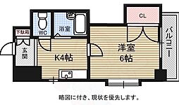 第三田中ビル 1Kの間取図画像
