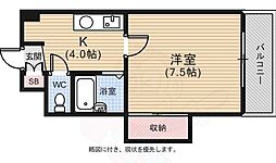 ルミノーソ三篠 1Kの間取図画像
