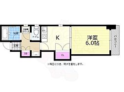 リバーフロント比治山 1Kの間取図画像