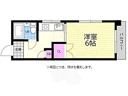 YYビル宝町 1Kの間取図画像