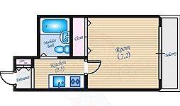 横川マンション 1Kの間取図画像