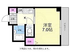 比治山エコテラス 1Kの間取図画像