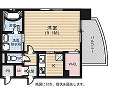 ルービンス宇品海岸 1Kの間取図画像
