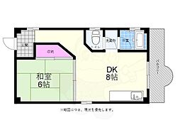 東平塚ビル 1DKの間取図画像