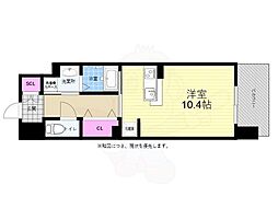 S-RESIDENCE観音本町 ワンルームの間取図画像