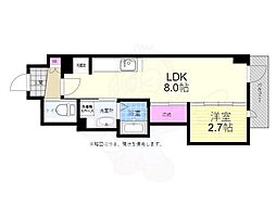 月光舟入川口 1LDKの間取図画像