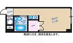クレールコート ワンルームの間取図画像