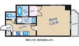 ウイング平和大通り 1Kの間取図画像