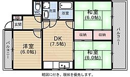 第一あらいビル 3DKの間取図画像