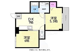第2木本ビル 2DKの間取図画像