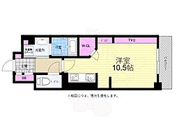 ザ・十日市プレイス ワンルームの間取図画像