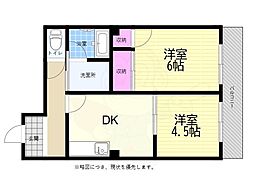 藤野ビル 2DKの間取図画像